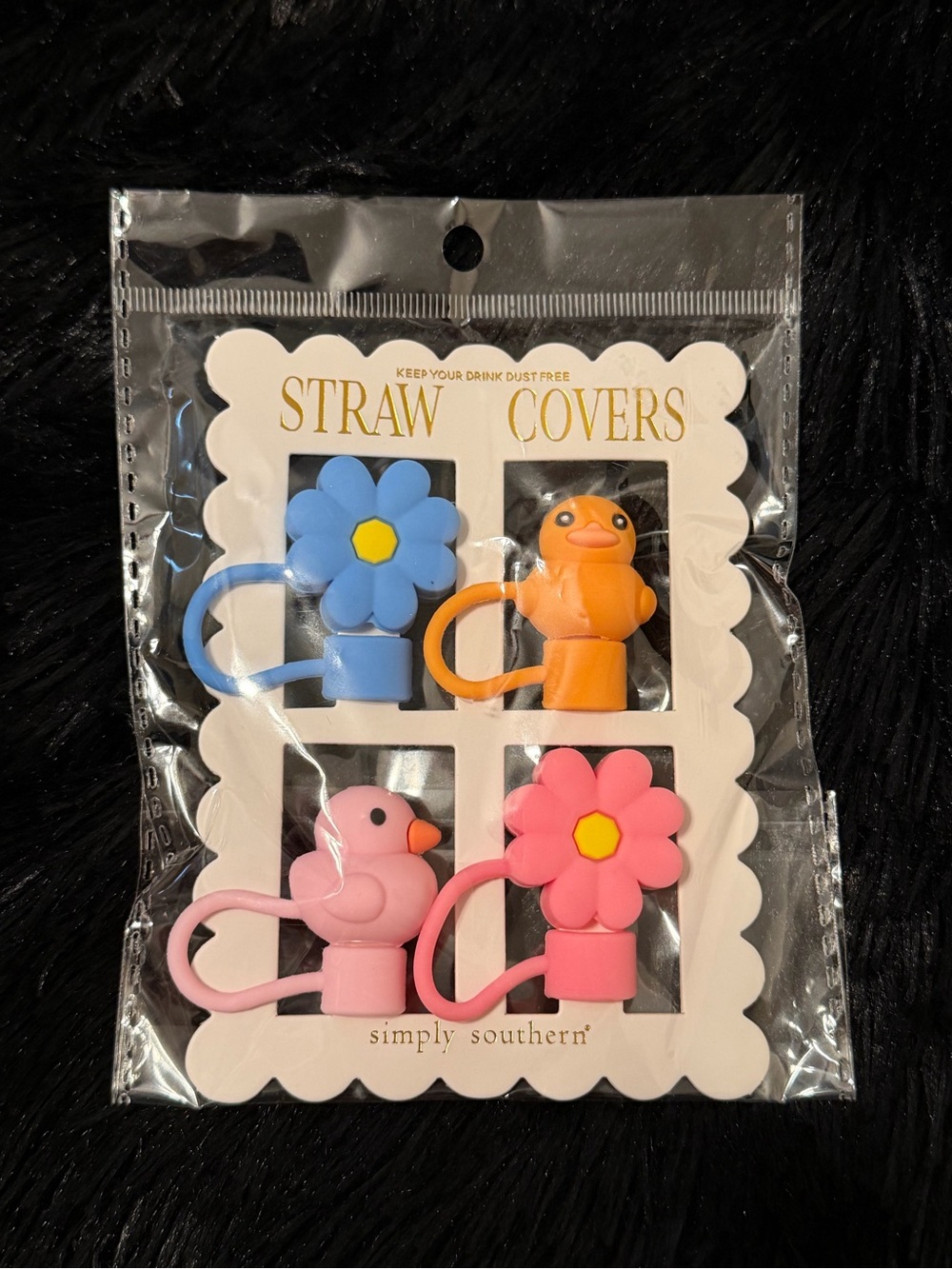 Simply Southern Straw Cover Set Silicone Tumbler Topper 4 Pack NWT